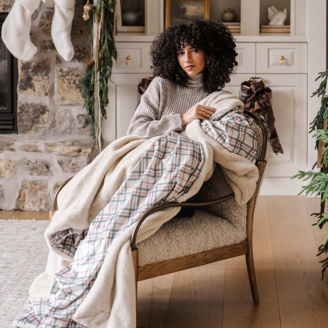 HOLIDAY MINKY/FAUX FUR THROW BLANKETS